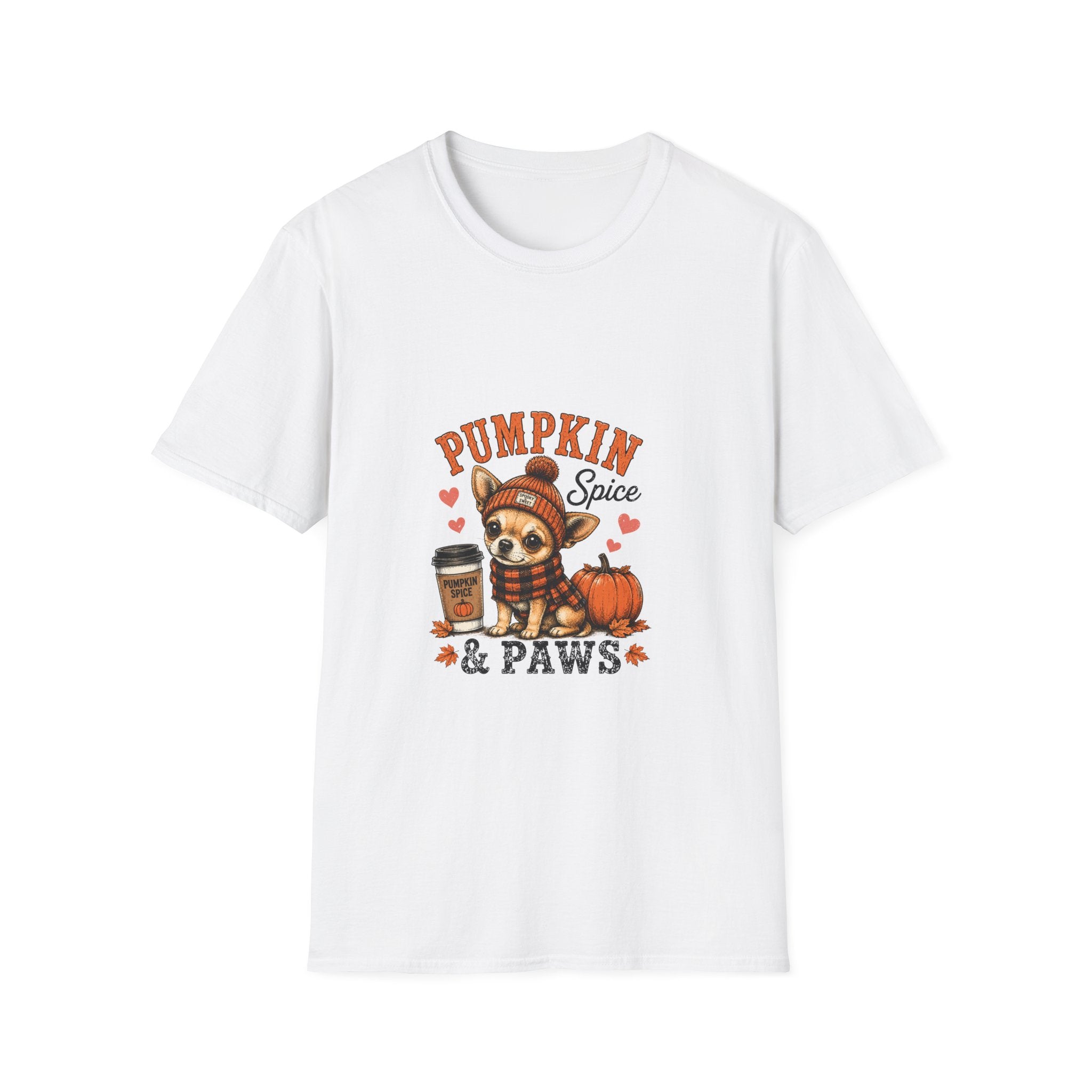 Pumpkin Spice & Paws T-Shirt — Cute Fall Chihuahua Tee