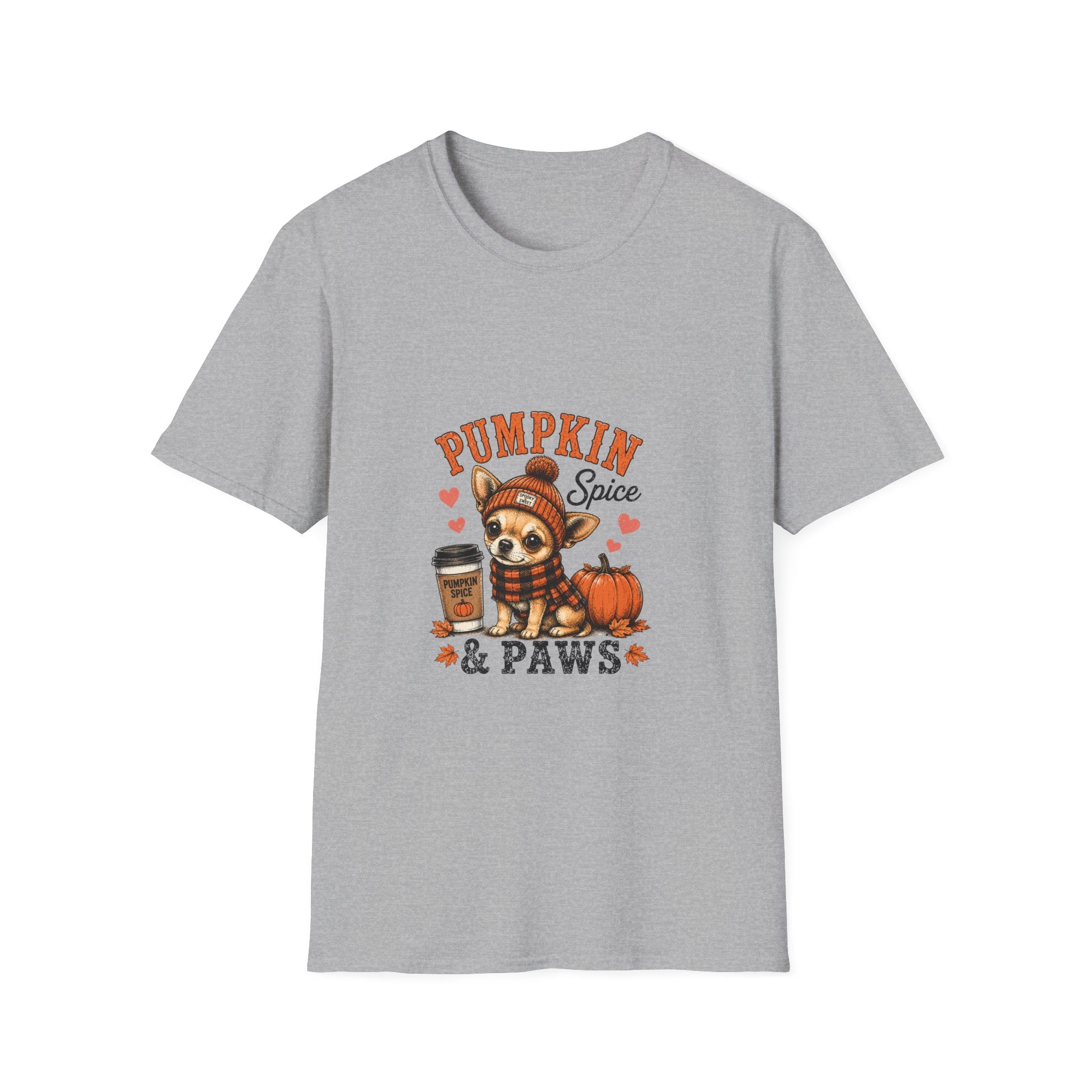 Pumpkin Spice & Paws T-Shirt — Cute Fall Chihuahua Tee