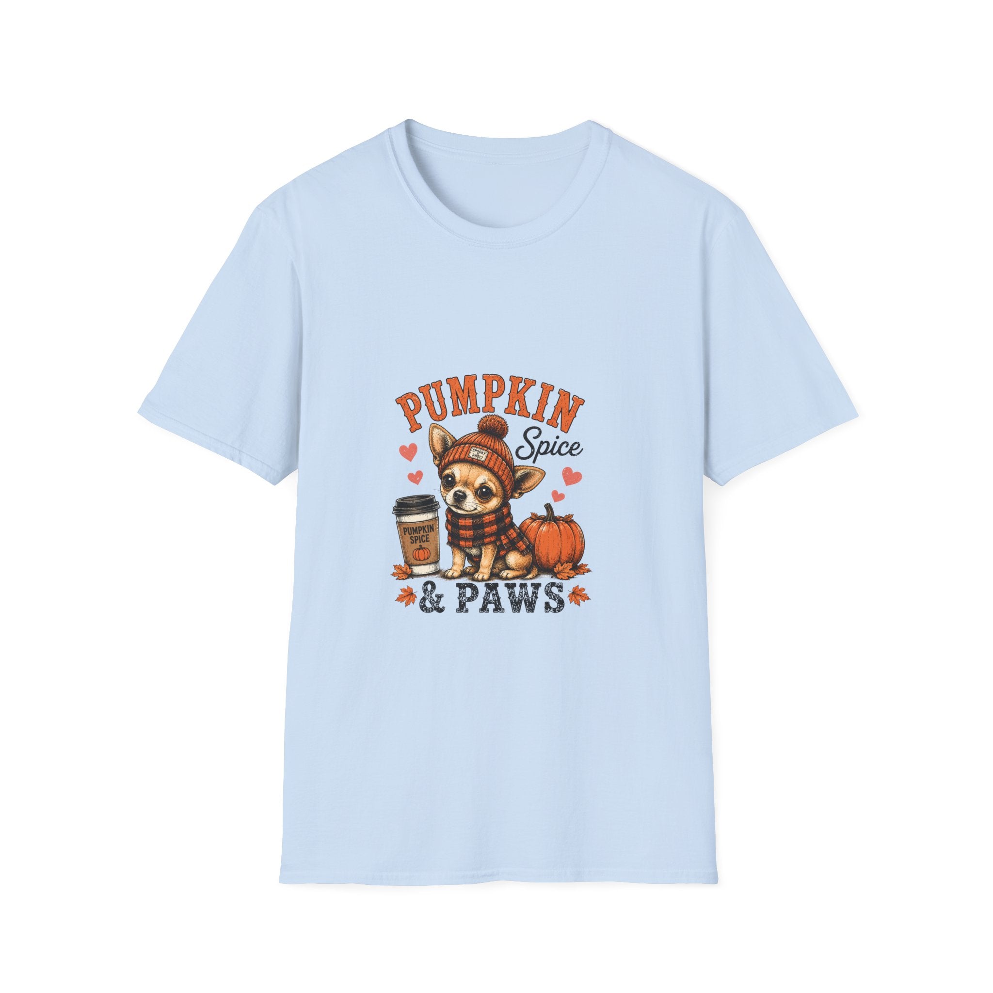 Pumpkin Spice & Paws T-Shirt — Cute Fall Chihuahua Tee